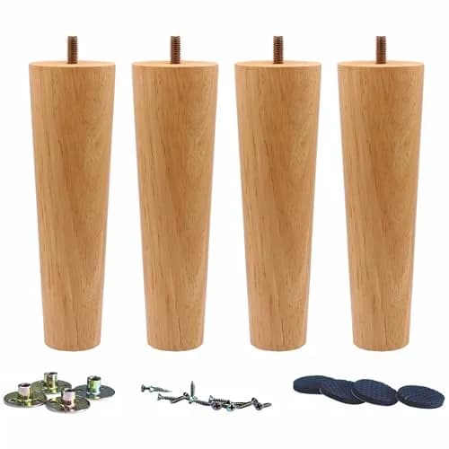 WEICHUAN Solid Wood Replacement Furniture Sofa Couch Legs 8 inch | Heavy Duty Support thumbnail 1