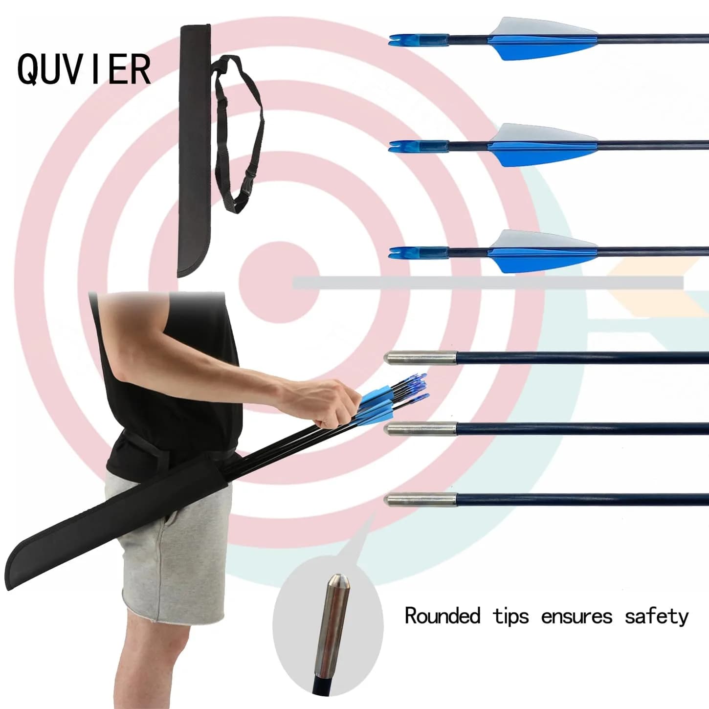 Mxessua 45" Youth Bow and Arrows Set for Kids 8-16 | Ambidextrous Recurve Archery Beginner Kit with 9 Arrows, Arm Guard, Quiver, Targets - view 5