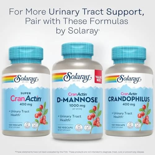 SOLARAY D-Mannose with CranActin Cranberry Supplement 150 Count | Urinary Tract Support & Antioxidant Boost thumbnail 6