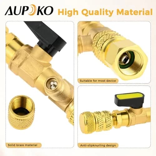 Aupoko Valve Core Remover Installer Tool R410A R22 AC Schrader Valve Core Remover with Dual Size 1/4"-5/16" Port | HVAC Drain Line Blow Out Tool thumbnail 5