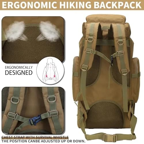 W WINTMING 70L Hiking Backpack for Men | Military Rucksack with Molle System & Expandable Capacity thumbnail 5