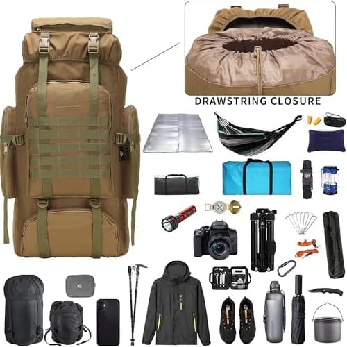 W WINTMING 70L Hiking Backpack for Men | Military Rucksack with Molle System & Expandable Capacity thumbnail 4