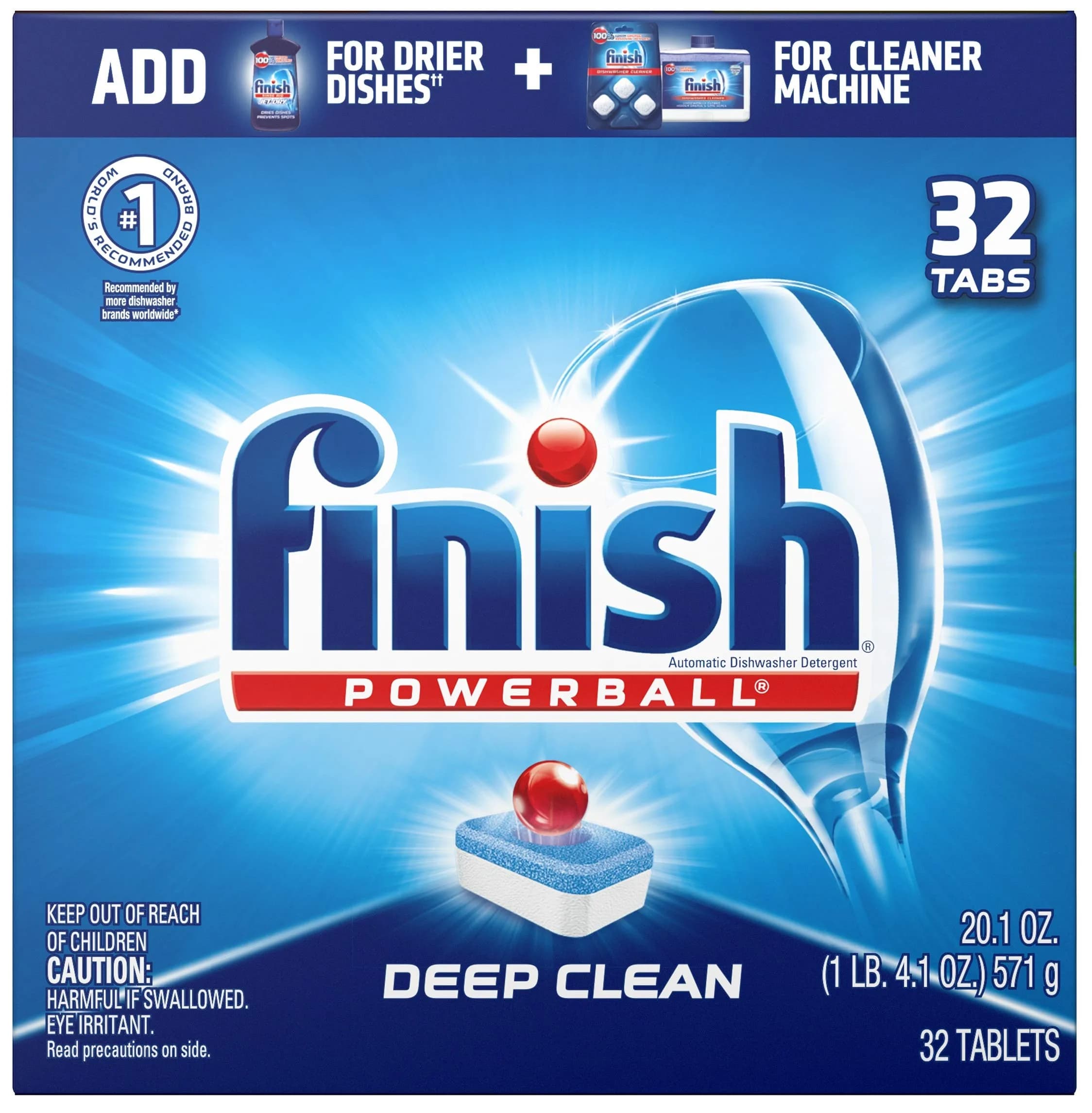 Finish All in 1 Dishwasher Detergent Tablets, 50 Ounce Pack of 1 | Powerball Formula for Brilliant Clean - main product image