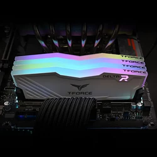 TEAMGROUP T-Force Delta RGB DDR4 16GB (2x8GB) 3200MHz CL16 Desktop Memory Kit White | 16GB (2x8GB) 3200MHz CL16 thumbnail 4
