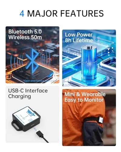 WITMOTION WT901BLECL 9-Axis IMU Sensor 51.5mm x 36.1mm x 15mm | Bluetooth 5.0 Accelerometer Inclinometer with Kalman Filter thumbnail 6