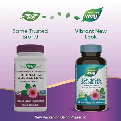 Nature's Way Echinacea-Goldenseal 900 mg | Immune Support Herb Capsules (180 Pack of 2) thumbnail 3