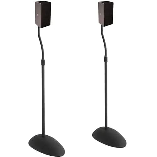 ECHOGEAR Universal Speaker Stands Pair - Height Adjustable 11" (28cm) - Steel Construction - Black thumbnail 1