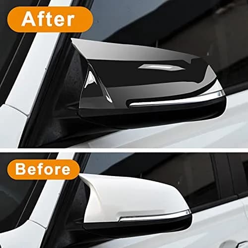 TEANTECH Glossy Black Replacement Mirror Covers Pair for BMW F20-F87 M2 X1 E84 | 29cm x 16.5cm (11.4" x 6.5") thumbnail 6
