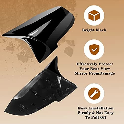 TEANTECH Glossy Black Replacement Mirror Covers Pair for BMW F20-F87 M2 X1 E84 | 29cm x 16.5cm (11.4" x 6.5") thumbnail 3