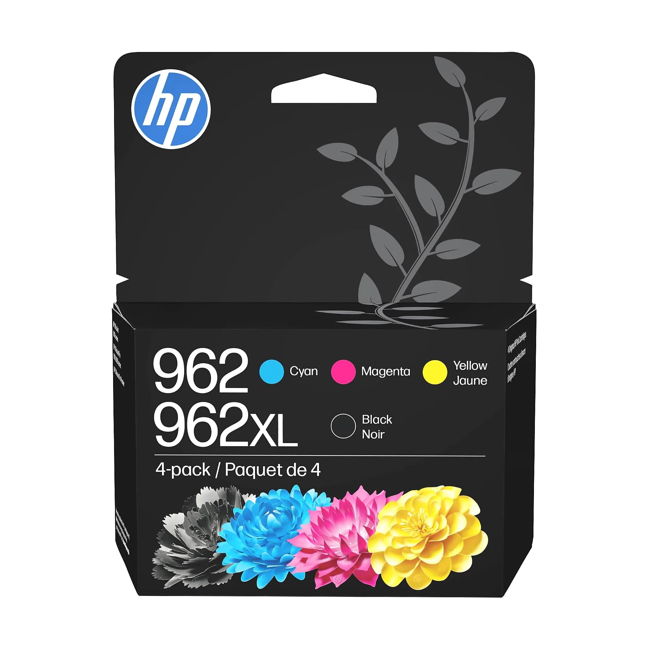 HP 962XL Black & 962 Cyan, Magenta, Yellow Ink Cartridges (4-Pack) | Genuine HP Ink for OfficeJet Pro 9010/9020 Series | 2000 Black Pages, 700 Color Pages - main product image