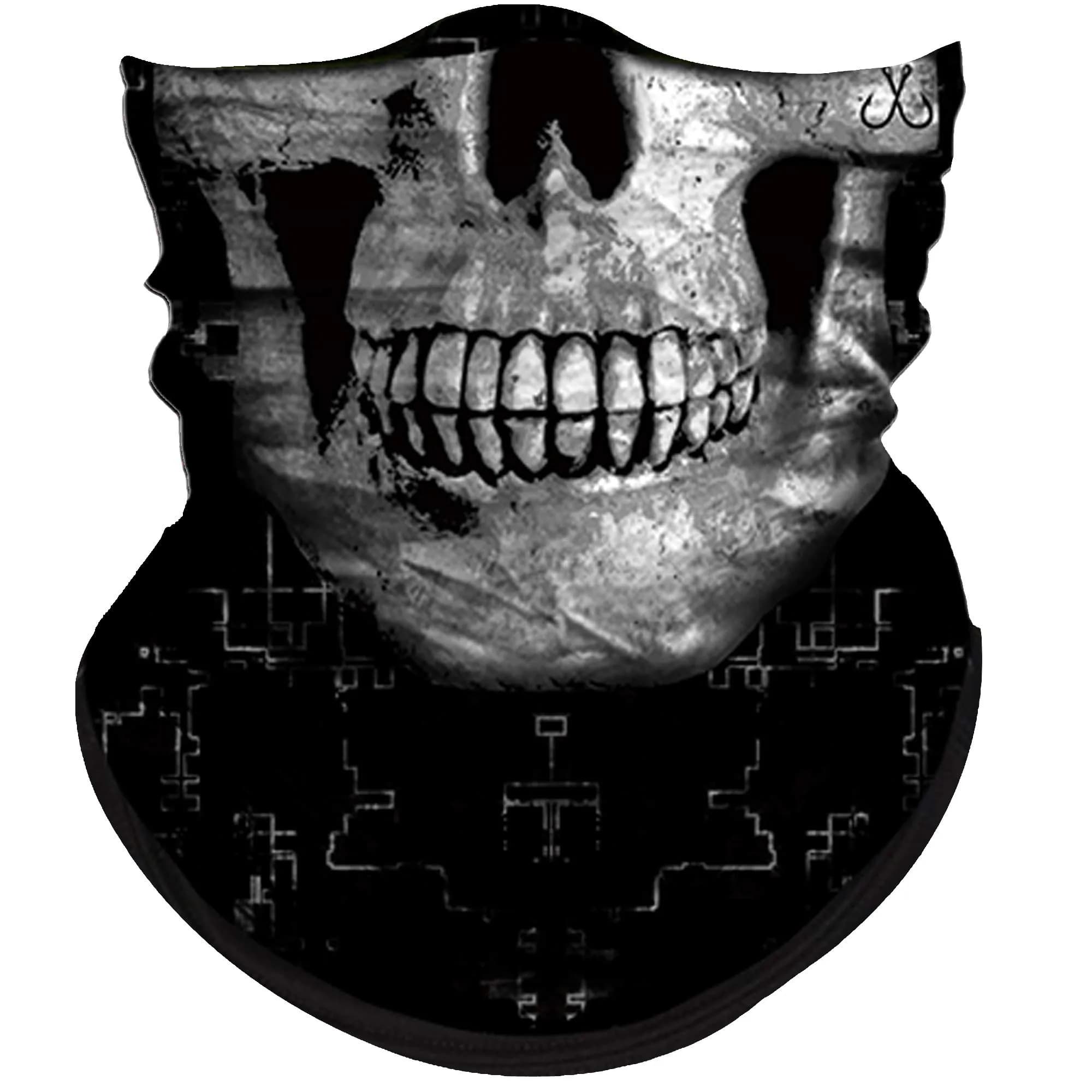 Obacle Skull Face Mask Thin Skeleton Mask 25cm (9.8in) x 50cm (19.7in) | UV Protection for Riding - main product image