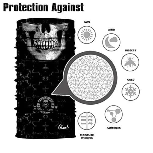 Obacle Skull Face Mask Thin Skeleton Mask 25cm (9.8in) x 50cm (19.7in) | UV Protection for Riding thumbnail 8