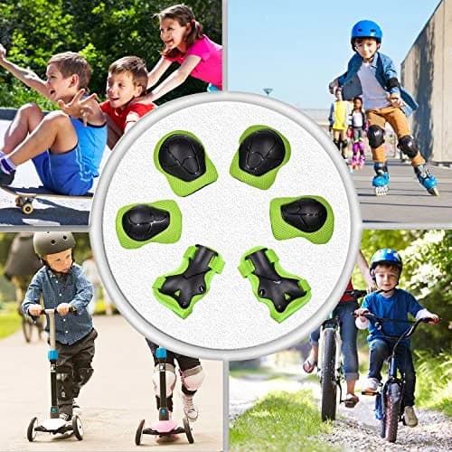 CKE Toddler Knee & Elbow Pads with Wrist Guards for Kids, Green | Impact Protection Gear for 3-8 Years thumbnail 3