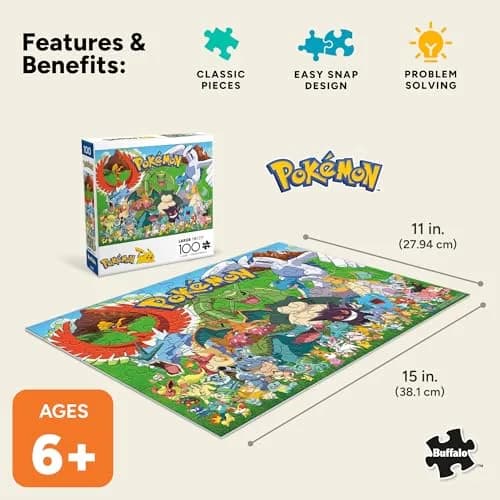 Buffalo Games Pokémon Fan Favorites, 100 Piece Jigsaw Puzzle | Vibrant Pokémon Artwork for Kids 6+ thumbnail 5