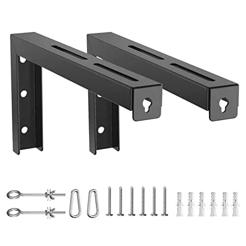WALI Universal Projector Screen Mount L-Brackets 12 inch Adjustable Extension with Hook Kit, Black | Holds up to 36kg (80 lbs) thumbnail 9