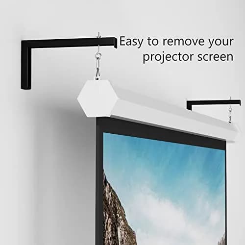 WALI Universal Projector Screen Mount L-Brackets 12 inch Adjustable Extension with Hook Kit, Black | Holds up to 36kg (80 lbs) thumbnail 3