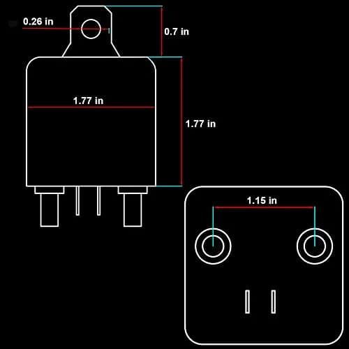 iRhapsody 120A Continuous Duty SPST 4-Pin Relay 12V DC (4.699 cm x 8.103 cm x 4.699 cm) thumbnail 5