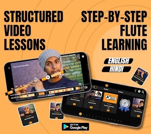 Radhe Flutes PVC Fiber C Natural Bansuri 49cm (19.3in) | Beginner Flute with Online Course thumbnail 9