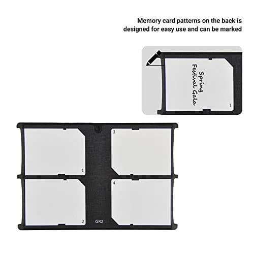 JJC 4 Slot SD Card Holder Case Storage Organizer, Slim Ultra-Thin SDHC SDXC Box | Credit Card Size Portable Memory Card Container thumbnail 3