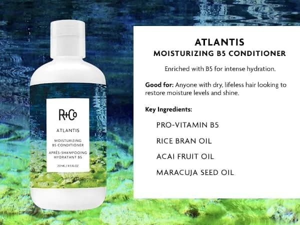 R+Co ATLANTIS Moisturizing B5 Conditioner 251ml (8.5 Fl Oz) | Hydrates Dry Hair with Rice Bran & Acai Oil thumbnail 6