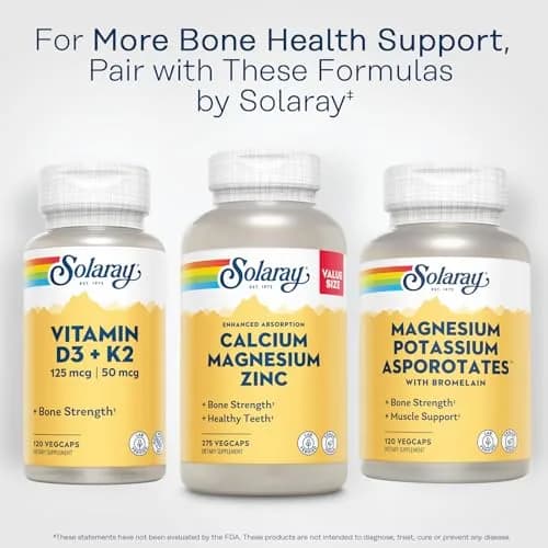 SOLARAY Calcium Magnesium Zinc, 275 VegCaps | Supports Bone & Immune Health, Vegan thumbnail 6