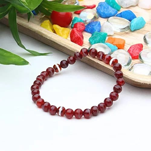 Arihant Gems & Jewels Brown Chalcedony Gemstone Bracelet 19 cm (7.5 in) | Handmade Natural Stone for Men & Women thumbnail 4