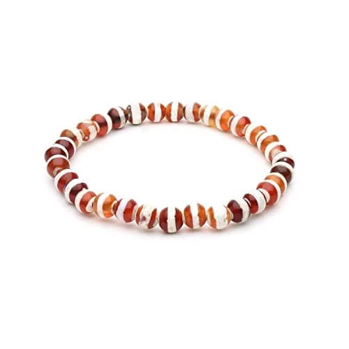 Arihant Gems & Jewels Brown White Chalcedony Gemstone Stretch Bracelet 19 cm (7.5 inches) | Handmade Natural Stone Healing Energy thumbnail 8
