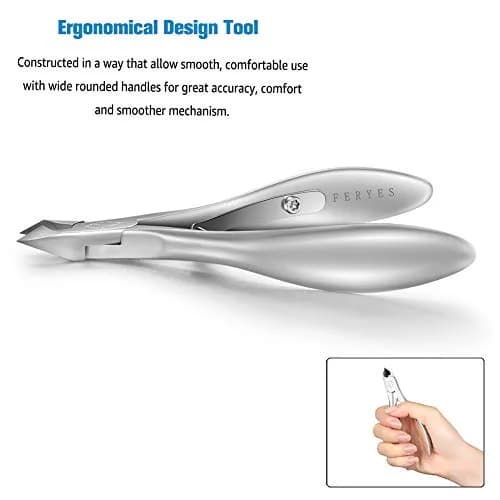 FERYES Cuticle Clippers 1/2 Jaw - Professional Cuticle Cutter Nail Skin Clipper Hangnail Trimmer Silver 5.5cm (2.2in) | Precision Tool for Manicure & Pedicure thumbnail 4