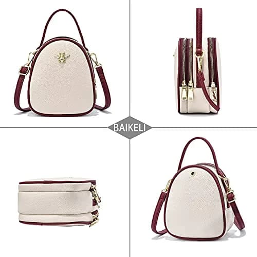 BAIKELI Small Crossbody Bag for Women | PU Leather, 6.3x3.4x7.5 inches, Zipper Closure, Adjustable Strap thumbnail 4