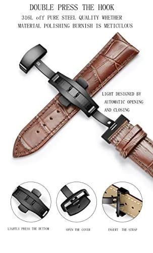 TEXNEWS Stainless Steel Deployment Clasp for Watch Bands 18mm | Polished Finish thumbnail 6