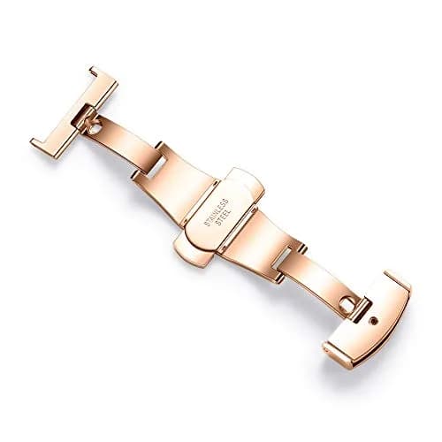 TEXNEWS Stainless Steel Deployment Clasp Watch Band Buckle 14mm-22mm | Silver/Gold/Black/Rose Gold thumbnail 4