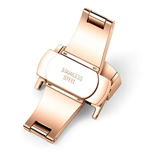 TEXNEWS Stainless Steel Deployment Clasp Watch Band Buckle 14mm-22mm | Silver/Gold/Black/Rose Gold thumbnail 2