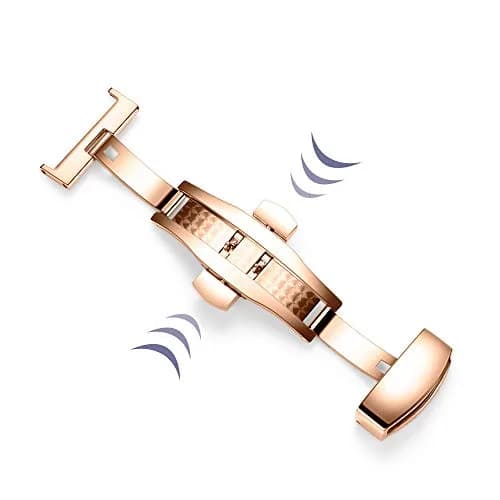 TEXNEWS Stainless Steel Deployment Clasp Watch Band Buckle 14mm-22mm | Silver/Gold/Black/Rose Gold thumbnail 3