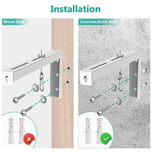 WALI Universal Projector Screen Ceiling Mount, Wall Hanging Mount L-Brackets, 12 inch Adjustable Extension with Hook Kit, 1.16 kg (2.56 lb) | Holds up to 36 kg (80 lbs) thumbnail 7