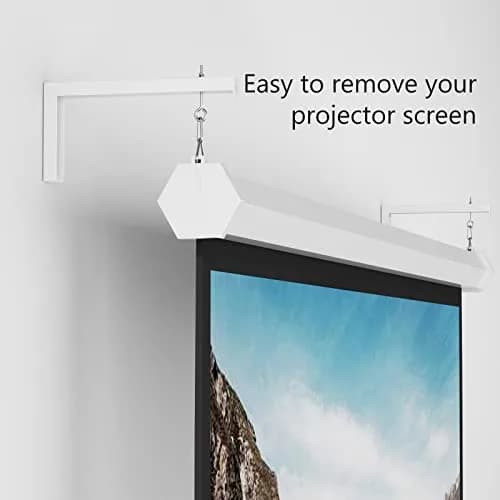 WALI Universal Projector Screen Ceiling Mount, Wall Hanging Mount L-Brackets, 12 inch Adjustable Extension with Hook Kit, 1.16 kg (2.56 lb) | Holds up to 36 kg (80 lbs) thumbnail 3