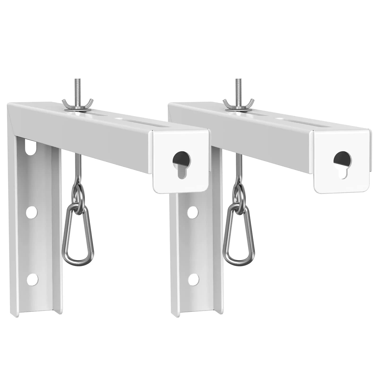 WALI Universal Projector Screen Ceiling Mount, Wall Hanging Mount L-Brackets, 12 inch Adjustable Extension with Hook Kit, 1.16 kg (2.56 lb) | Holds up to 36 kg (80 lbs) - main product image