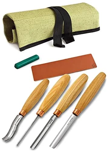 BeaverCraft Wood Carving Gouges Chisels Kit SC01 - Wood Spoon & Whittling Tools | High Carbon Steel, 7.56" thumbnail 1