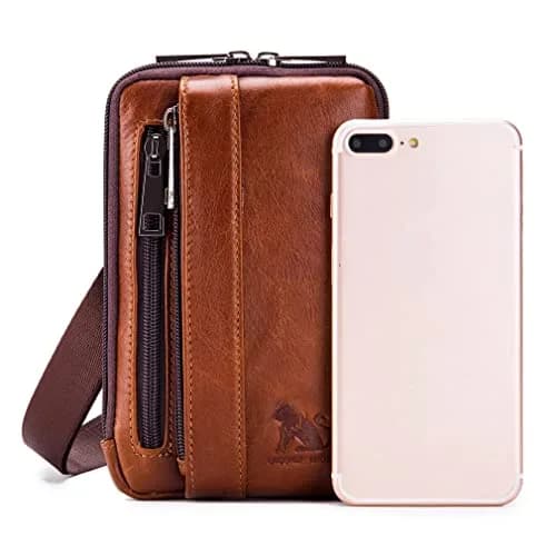 Hebetag Genuine Leather Phone Belt Holster Waist Case Bag 19cm (7.48") | Horizontal & Vertical Carry thumbnail 7