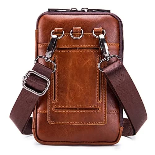 Hebetag Genuine Leather Phone Belt Holster Waist Case Bag 19cm (7.48") | Horizontal & Vertical Carry thumbnail 2