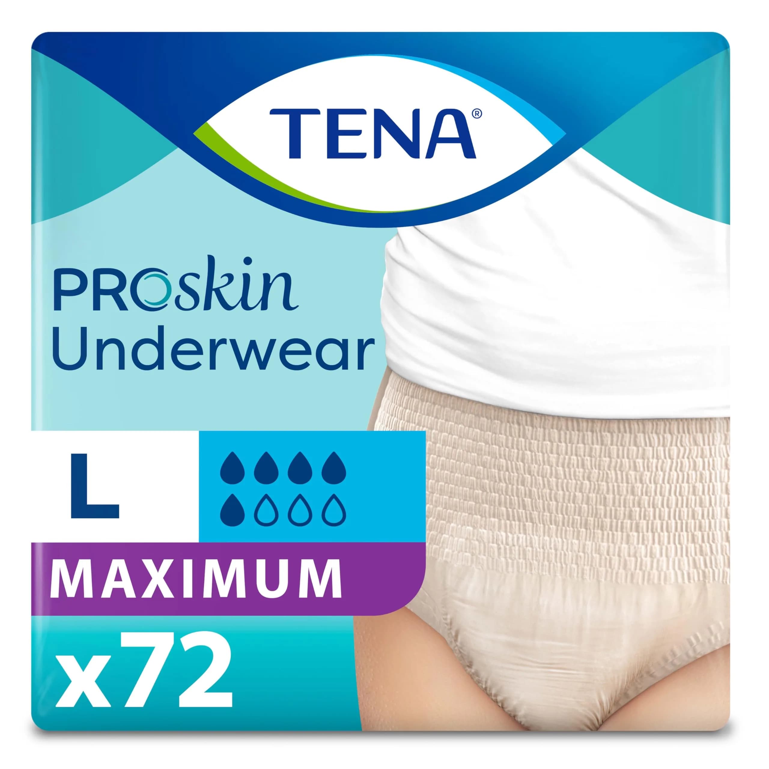 TENA ProSkin Large Nude-Colored Adult Female Moderate Absorbency | Comfortable, breathable, 72 ct