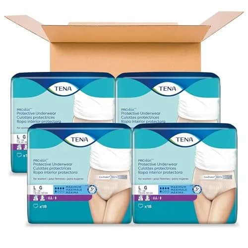 TENA ProSkin Large Nude-Colored Adult Female Moderate Absorbency | Comfortable, breathable, 72 ct thumbnail 2