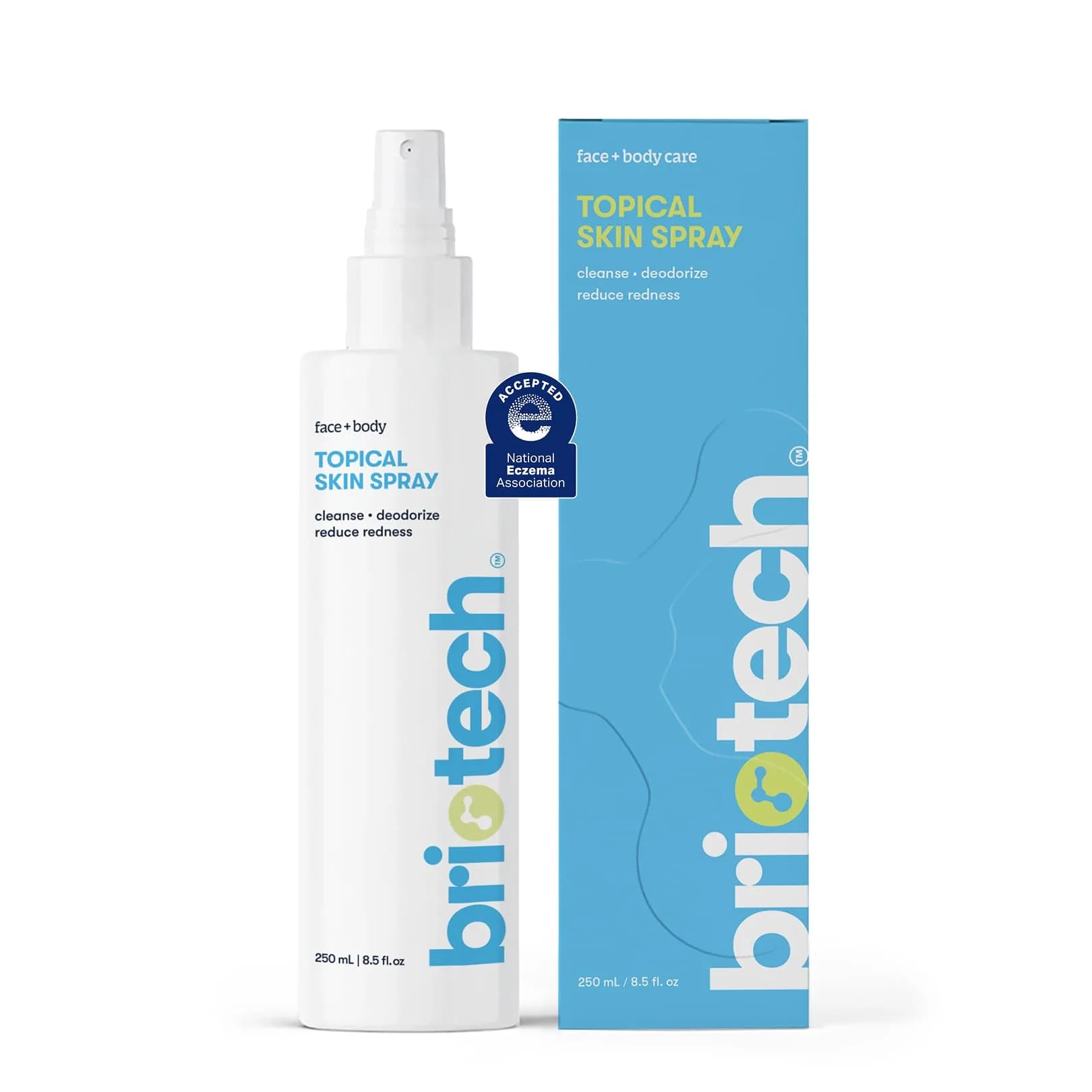 BRIOTECH Hypochlorous Acid Spray for Face and Body 250ml (8.5 Fl Oz) | Soothes Redness & Calms Stressed Skin - main product image