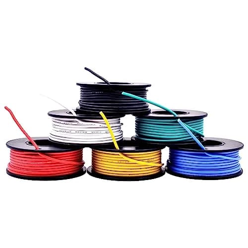Plusivo 22 AWG Stranded Wire Kit – Silicone Coated Copper Wires 23ft/7m Each Spool, 6 Colors | Electrical Jumper Wire Hook Up Wire Kit thumbnail 8