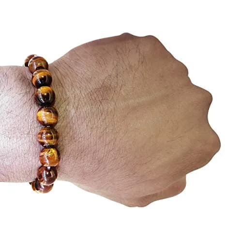 Arihant Gems & Jewels Natural Tiger Eye Quartz Bracelet 10mm Beads | Grounding Protective Energy thumbnail 3