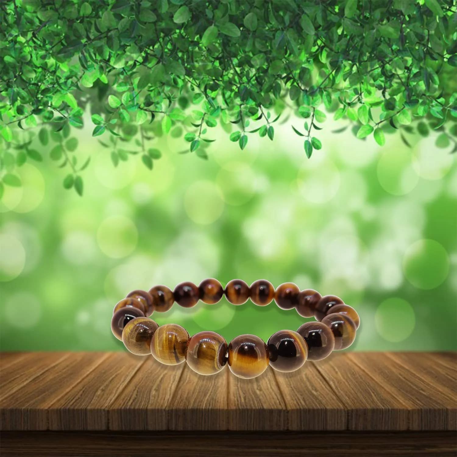 Arihant Gems & Jewels Natural Tiger Eye Quartz Bracelet 10mm Beads | Grounding Protective Energy - view 2