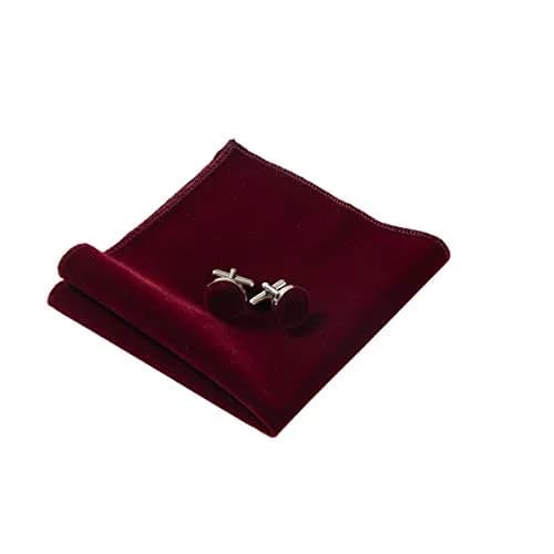 GUSLESON Velvet Bow Tie and Pocket Square Set | Burgundy Wedding Accessory thumbnail 6