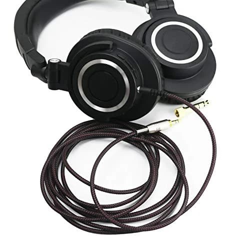 NewFantasia Replacement Audio Upgrade Cable 1.5m (4.9ft) with 3.5mm & 6.35mm Adapters | Braided OFC Wire for Audio-Technica Headphones thumbnail 5