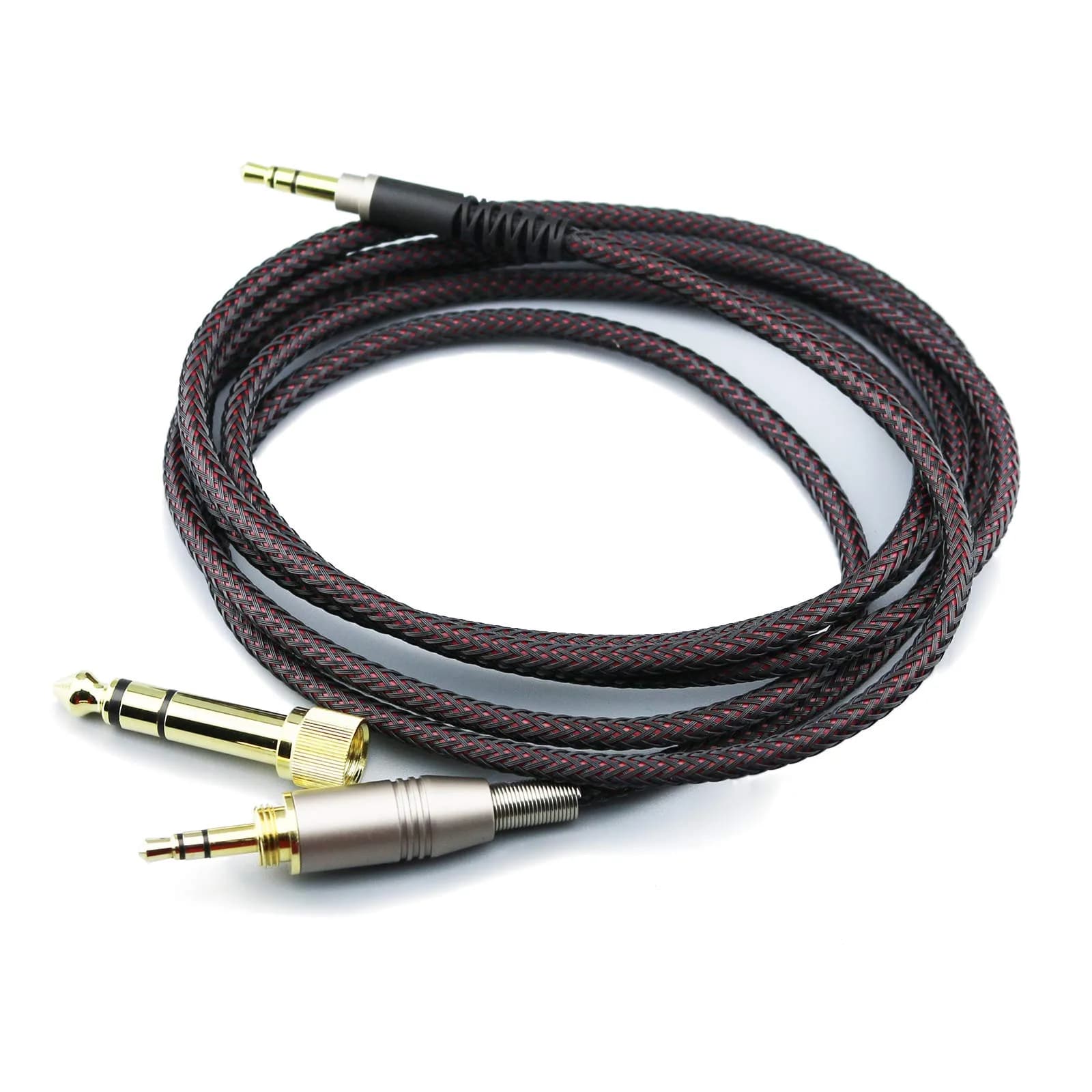 NewFantasia Replacement Audio Upgrade Cable 1.5m (4.9ft) with 3.5mm & 6.35mm Adapters | Braided OFC Wire for Audio-Technica Headphones