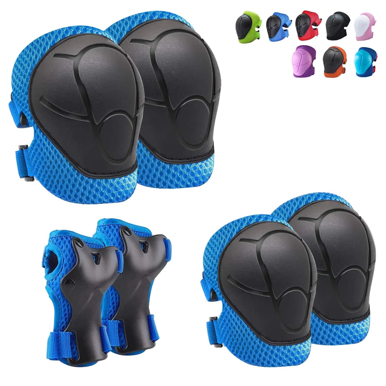 CKE Toddler Knee Pads and Elbow Pads with Wrist Guards for Kids,Blue S | Impact Protection Gear for Kids 3-8 — Blue
