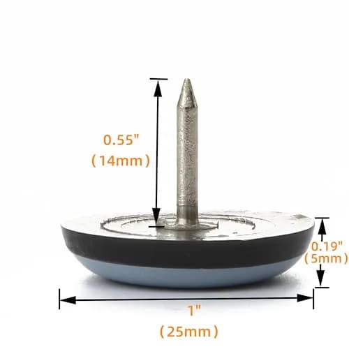 Furnigear PTFE (Teflon) Nail-On Furniture Glides for Carpet & Hard Floors, 1 inch Round Sliders (40 Pack, Grayish Blue) | Move Heavy Furniture Easily thumbnail 2